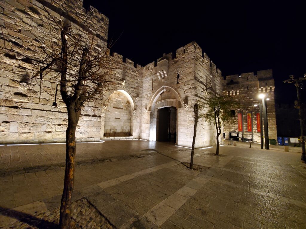 Jaffa Gate at night
